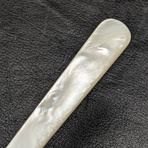1915 British Antique Fruit Cutlery Set Sterling Silver Blade White Pearl Shell Handle BOX②